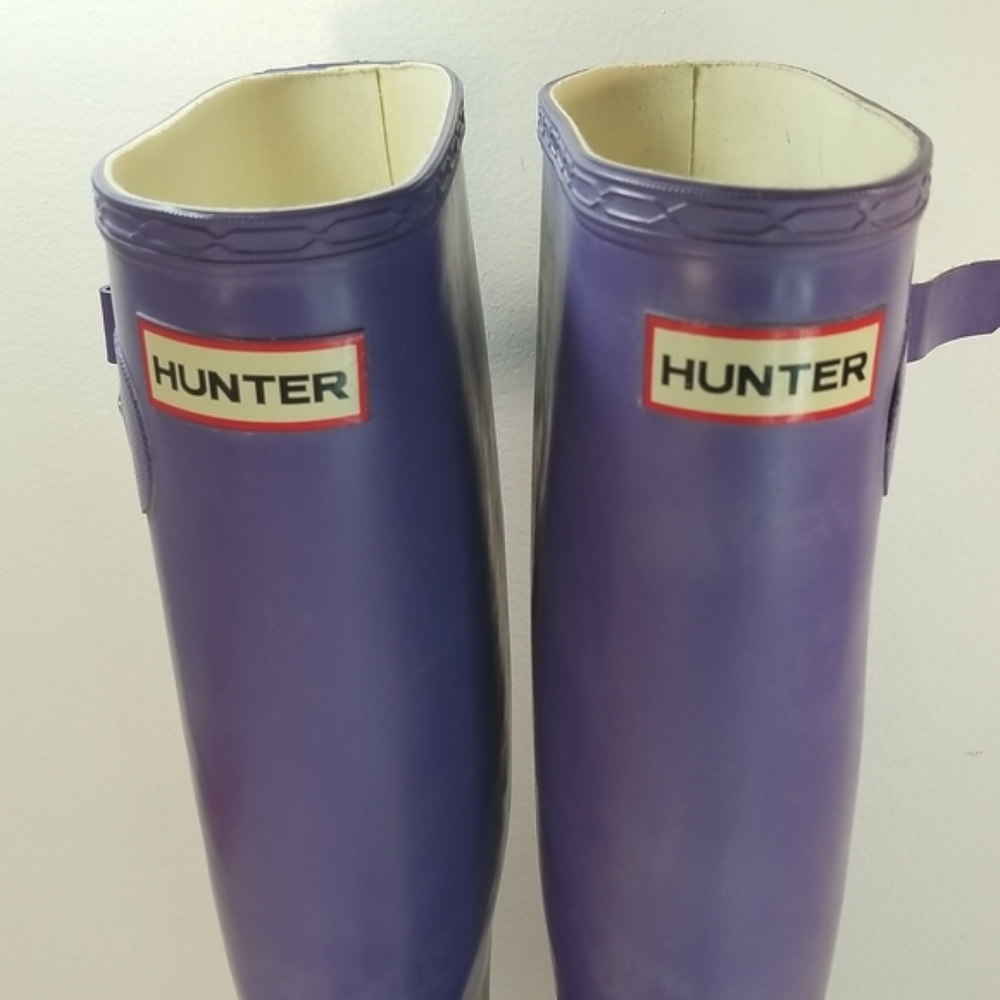 Hunter Purple Tall Rubber Rain Boots Women's Size 7 Gem